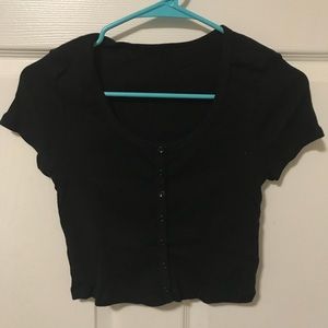 NWOT American Apparel Button Crop Top sz M